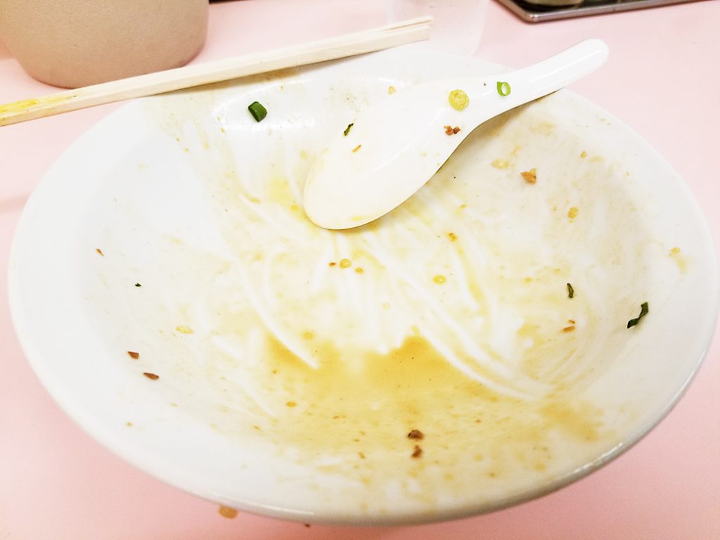 「もう一つの焼豚玉子飯」 重松飯店：愛媛県今治市　焼豚玉子飯　完食